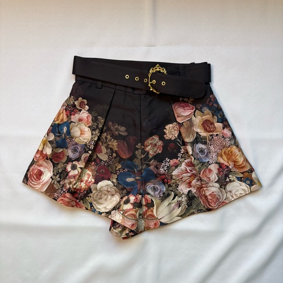 Zimmermann Pants - ZIMMERMANN Luminosity Tuck Mini Short in Morisot Black Print